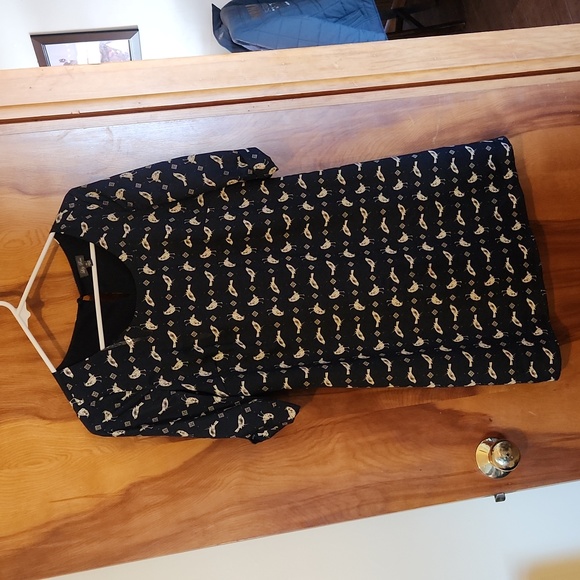 Lily rose dress - XS - navy with birds - Picture 3 of 6